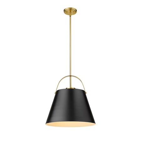 Z-Lite Z-Studio 1 Light Pendant, Matte Black & Heritage Brass 726P18-MB+HBR